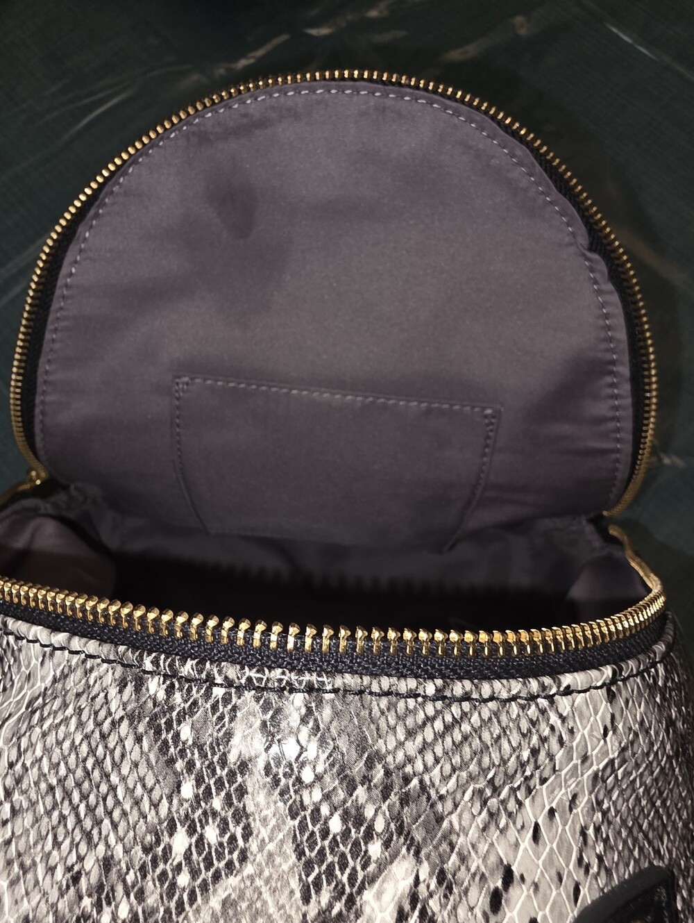 Fossil Cream Leather Backpack with Snake-Print Accent - Picture 8 of 10